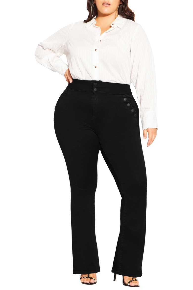 Harley Button Bootcut Jeans, Alternate, color, BLACK