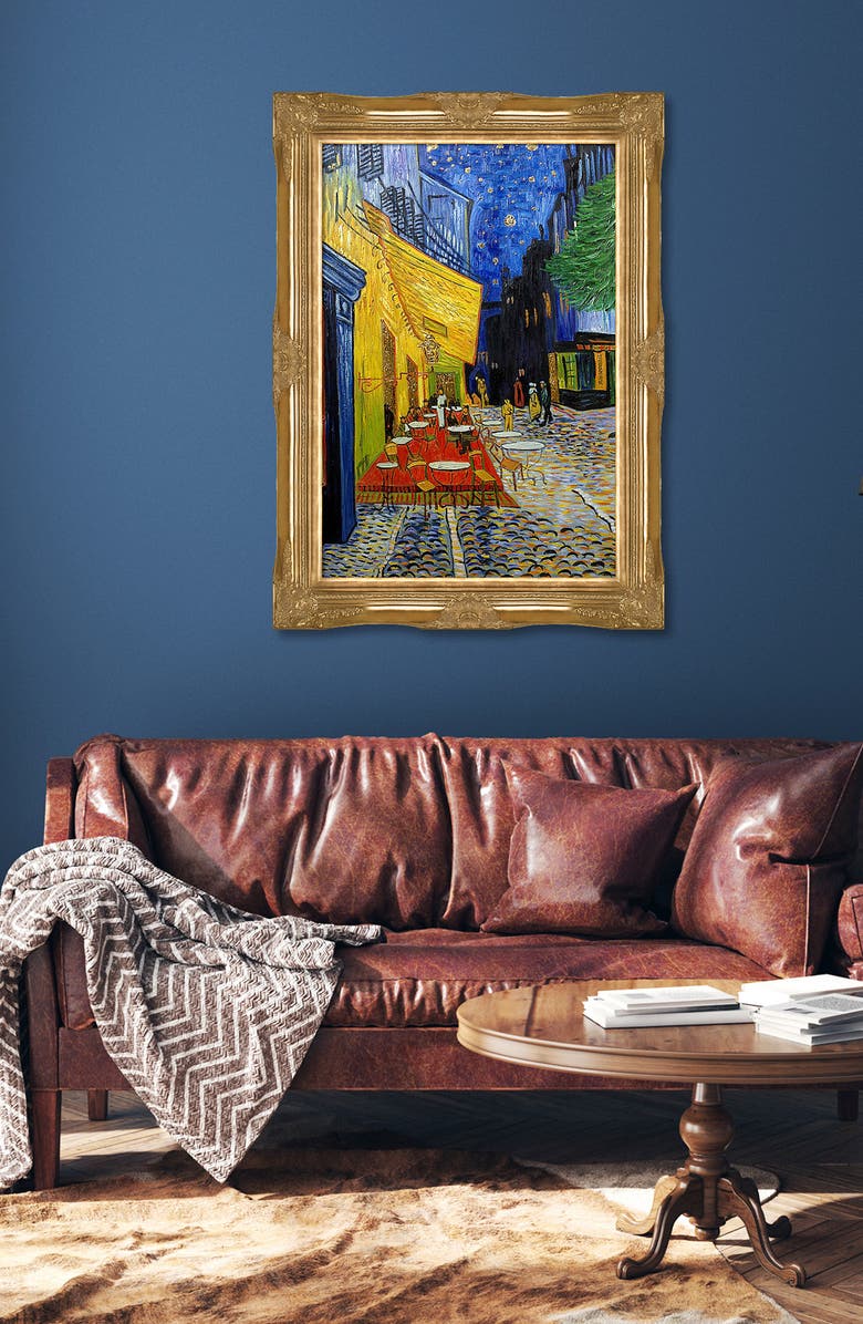 OVERSTOCK ART La Pastiche Cafe Terrace at Night (Luxury Line) Reproduction Canvas Art, Alternate, color, 