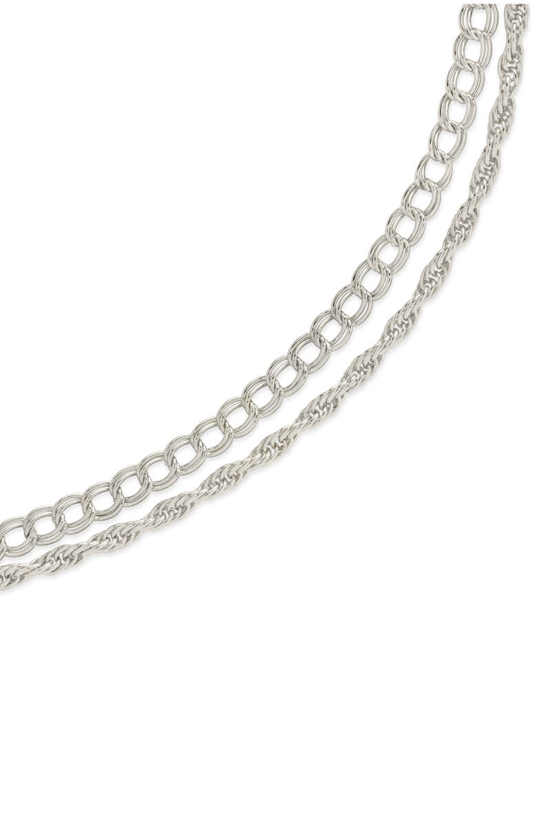 Sterling Forever Hallie Layered Chain Bracelet, Alternate, color, Silver