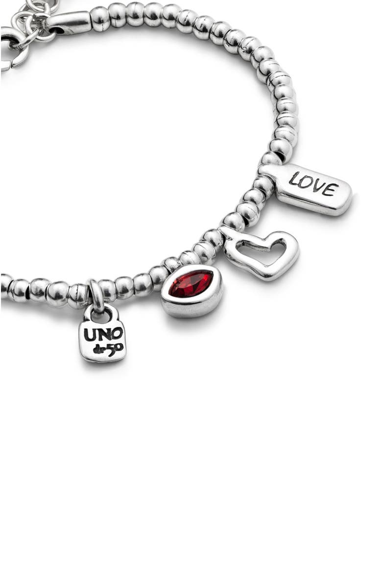 UNODE50 Sterling silver-plated beaded bracelet with charms, Alternate, color, Silver