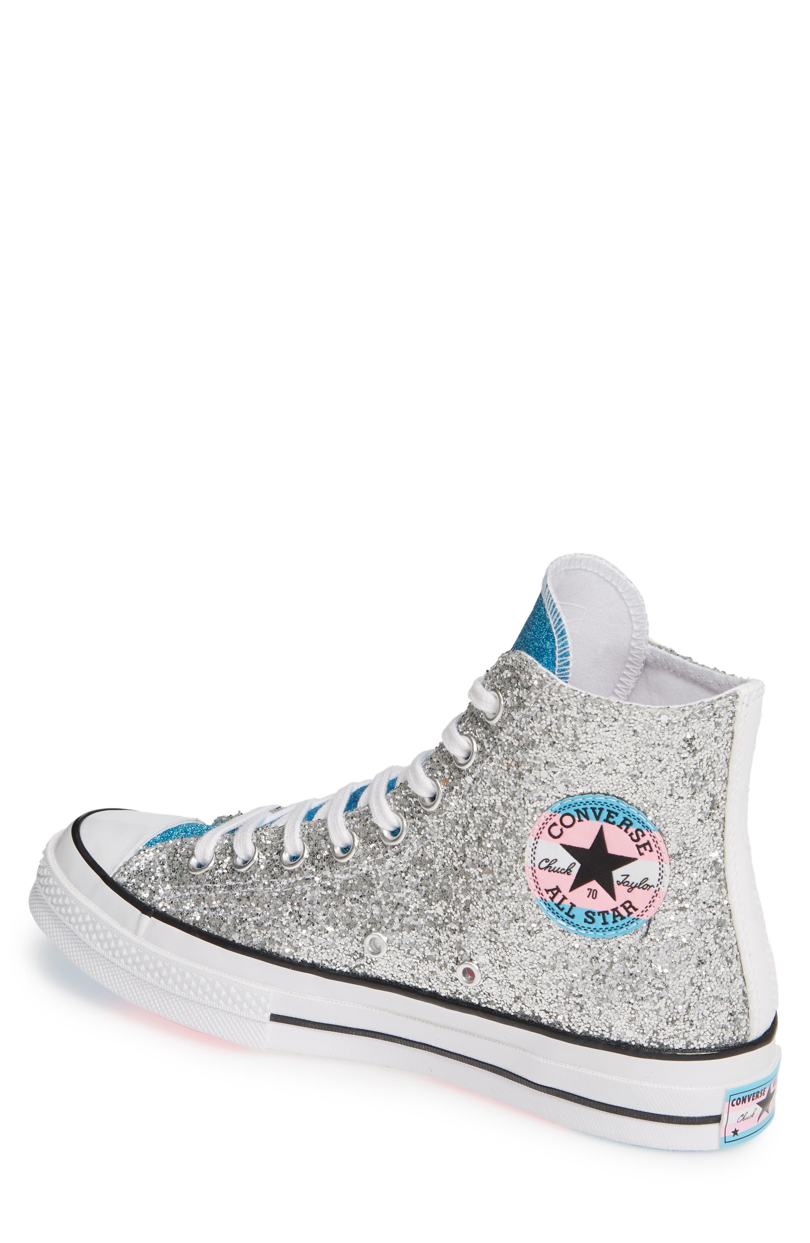 Pride Chuck Taylor® All Star® High Top Sneaker, Alternate, color, SILVER/ EGRET/ GNARLY BLUE