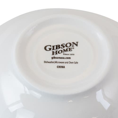 Gibson Home Noble Court 7 Inch Fine Ceramic Bowls 12 Piece Set In White