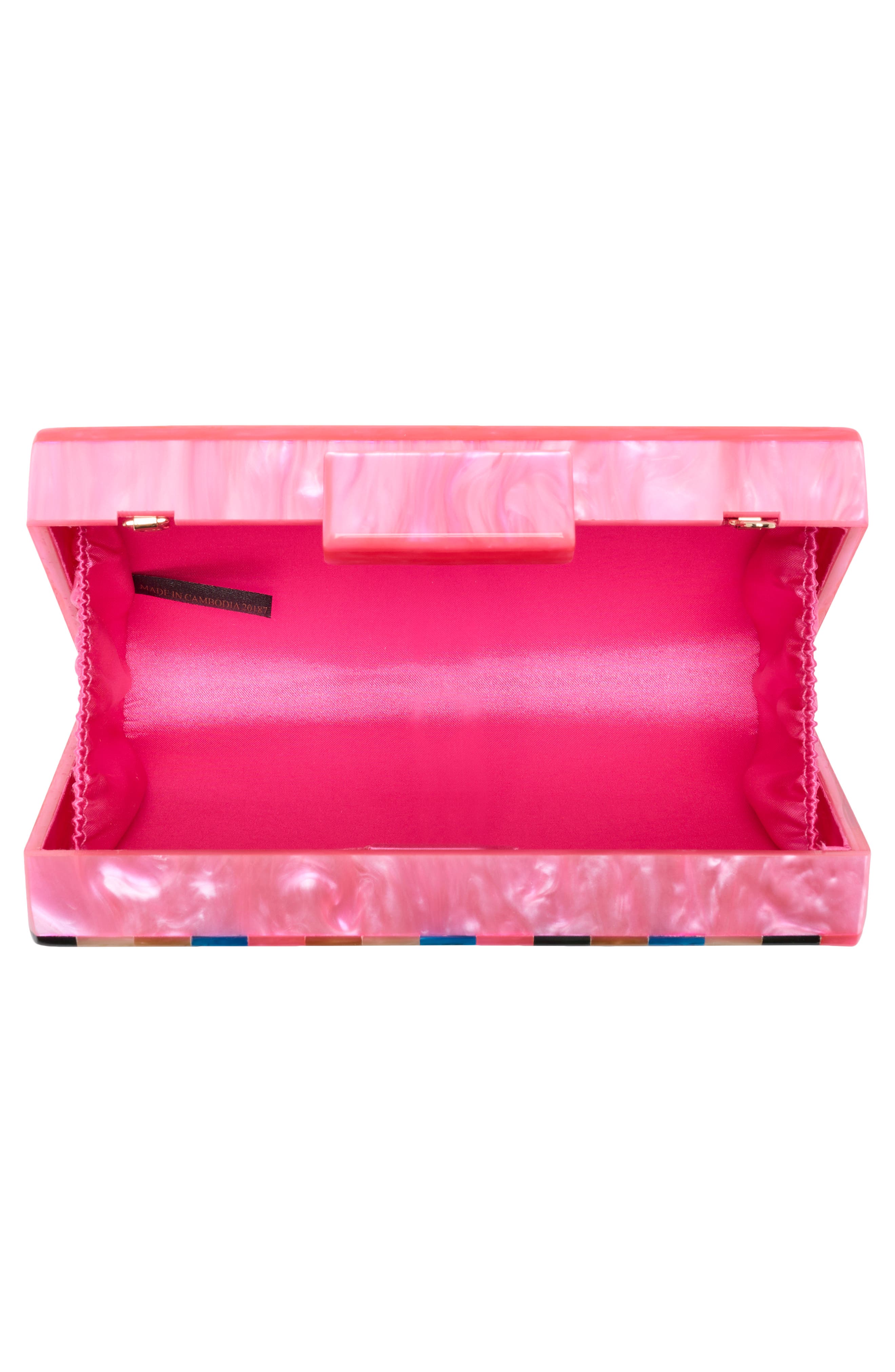 Jessica McClintock Arden Rainbow Clutch, Alternate, color, Rainbow Stripe