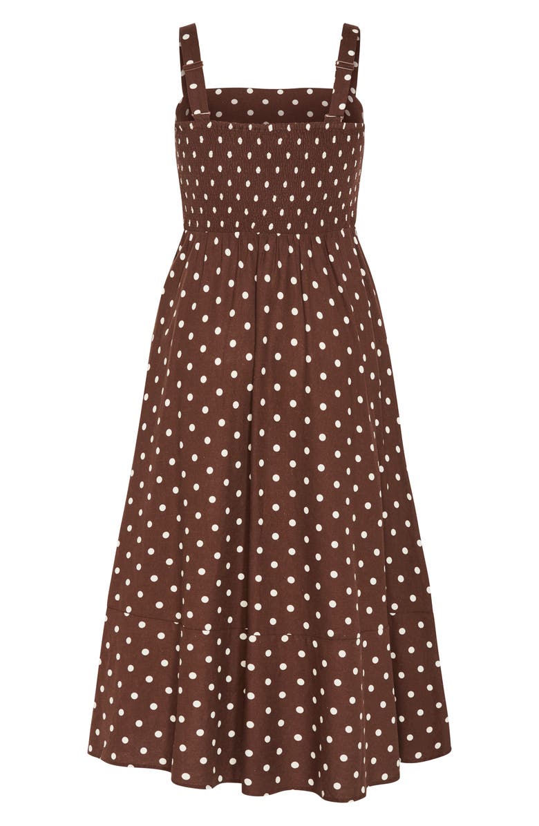 City Chic Collins Maxi Sundress, Alternate, color, Chocolate Spot