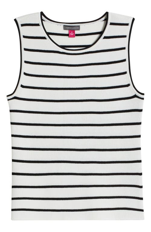 Shop Vince Camuto Stripe Sweater Tank In Antique White