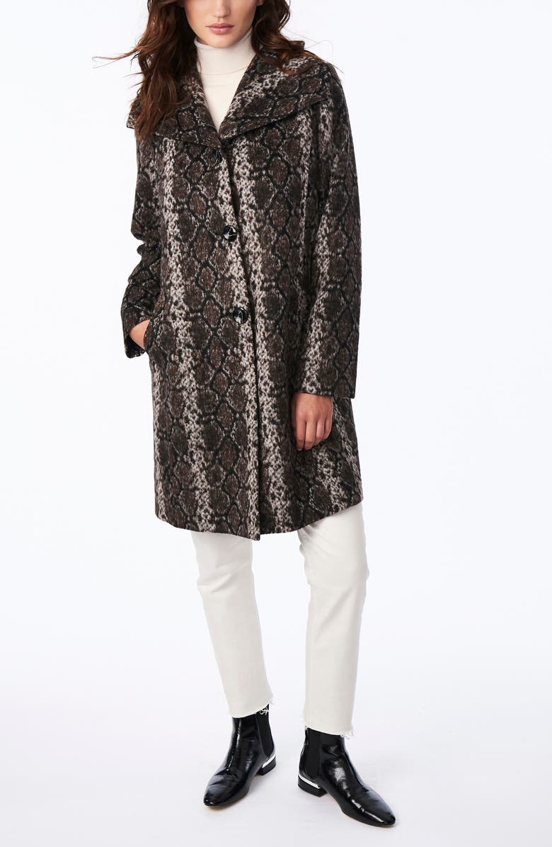 Bernardo Snakeskin Print Coat, Alternate, color, 