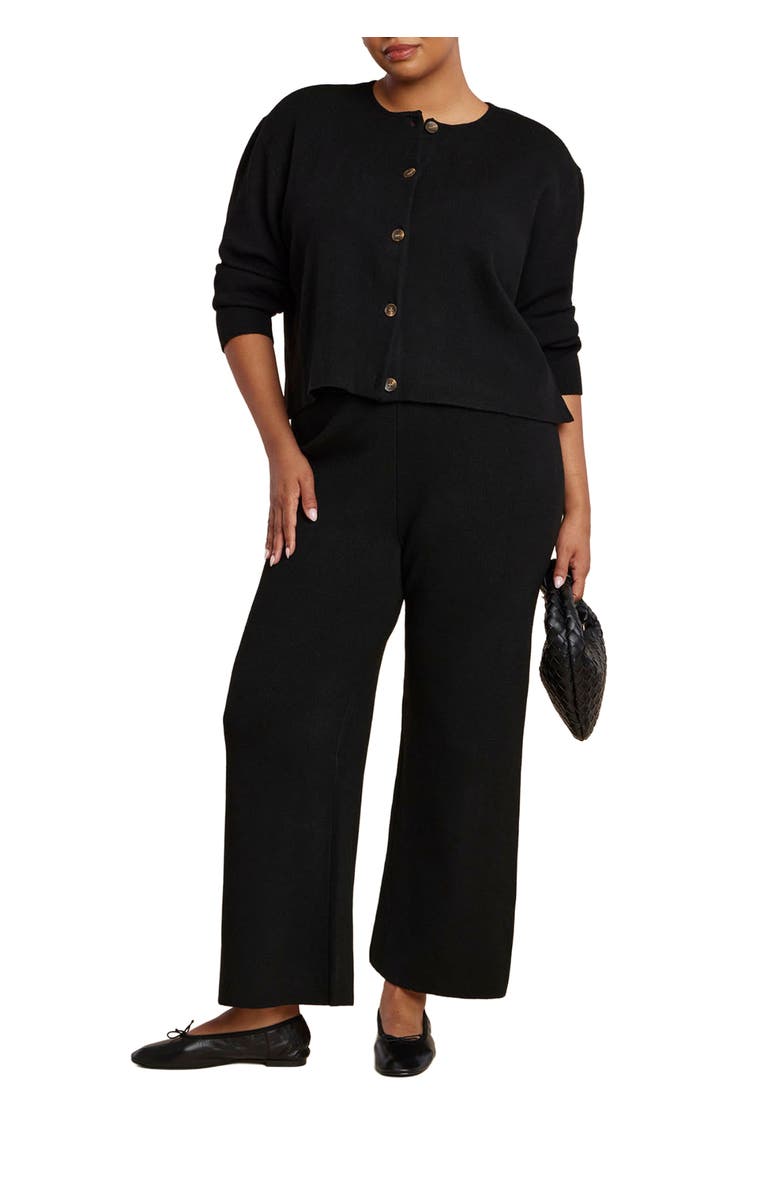 ELOQUII Elements Pull On Sweater Pant, Main, color, Black Onyx