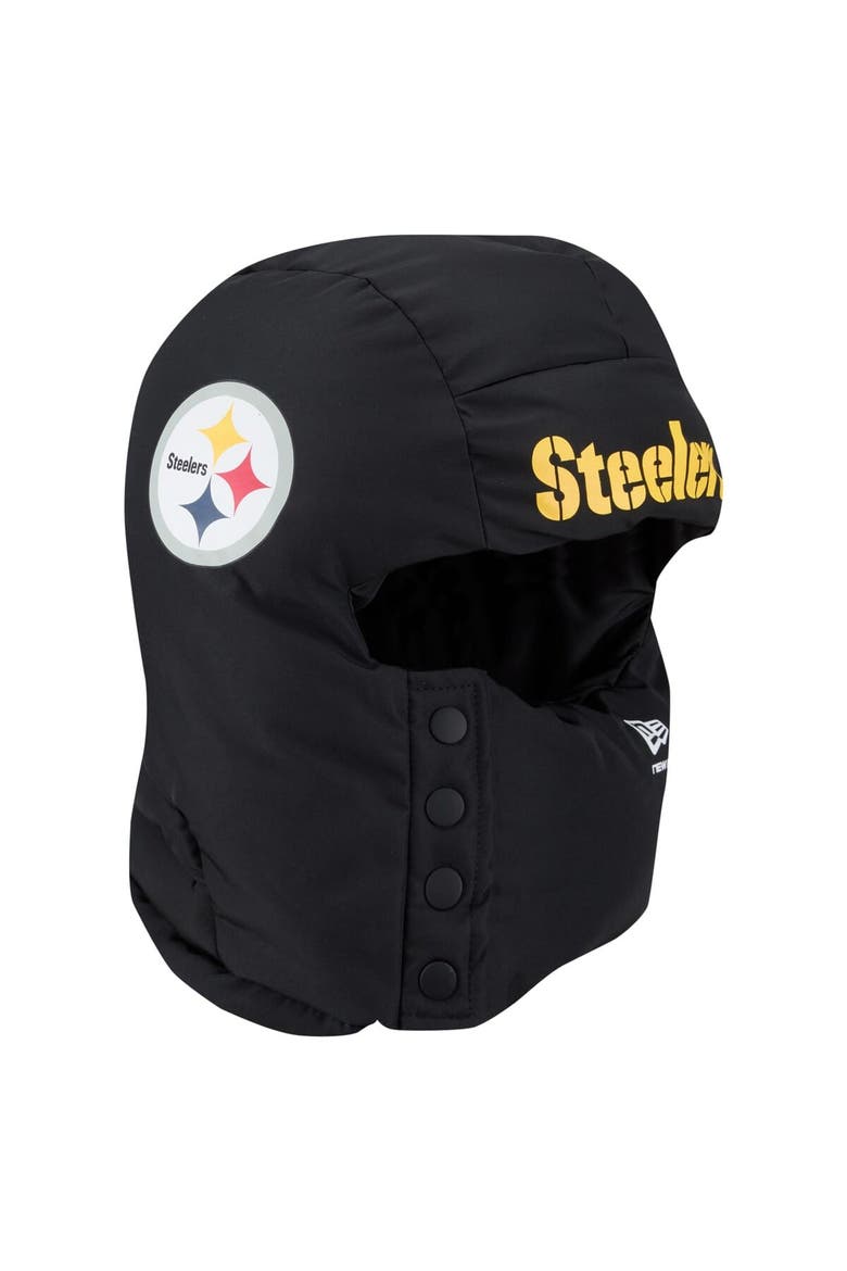 Men's New Era  Black Pittsburgh Steelers Puffer Balaclava, Main, color, Black