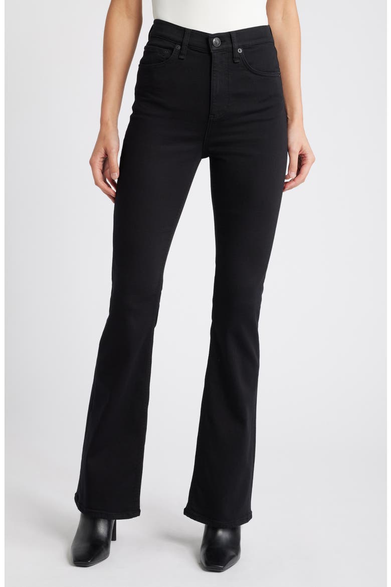 Flexi Peyton High Waist Bootcut Jeans, Main, color, BLACK
