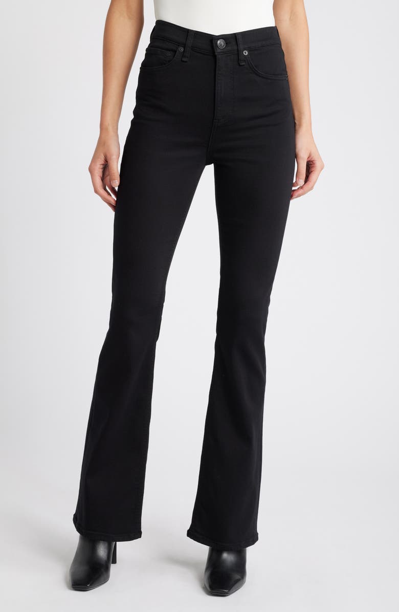 rag & bone Flexi Peyton High Waist Bootcut Jeans, Main, color, Black