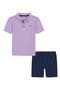 Short Sleeve Polo & Woven Shorts Set