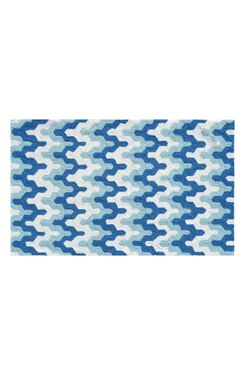 R16 HOME Surge Blue Doormat, Main, color, Blue/ Aqua/ White