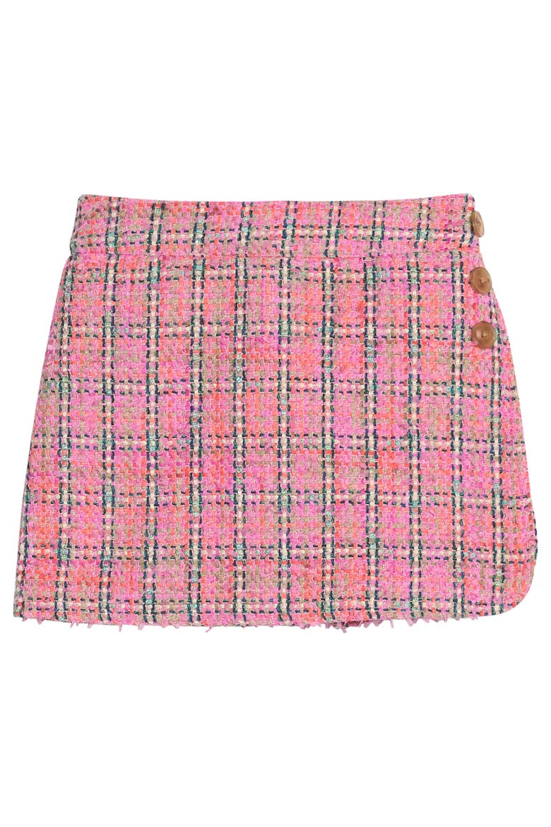 Kids' Tweed Mini Skort, Alternate, color, Palermo Plaid