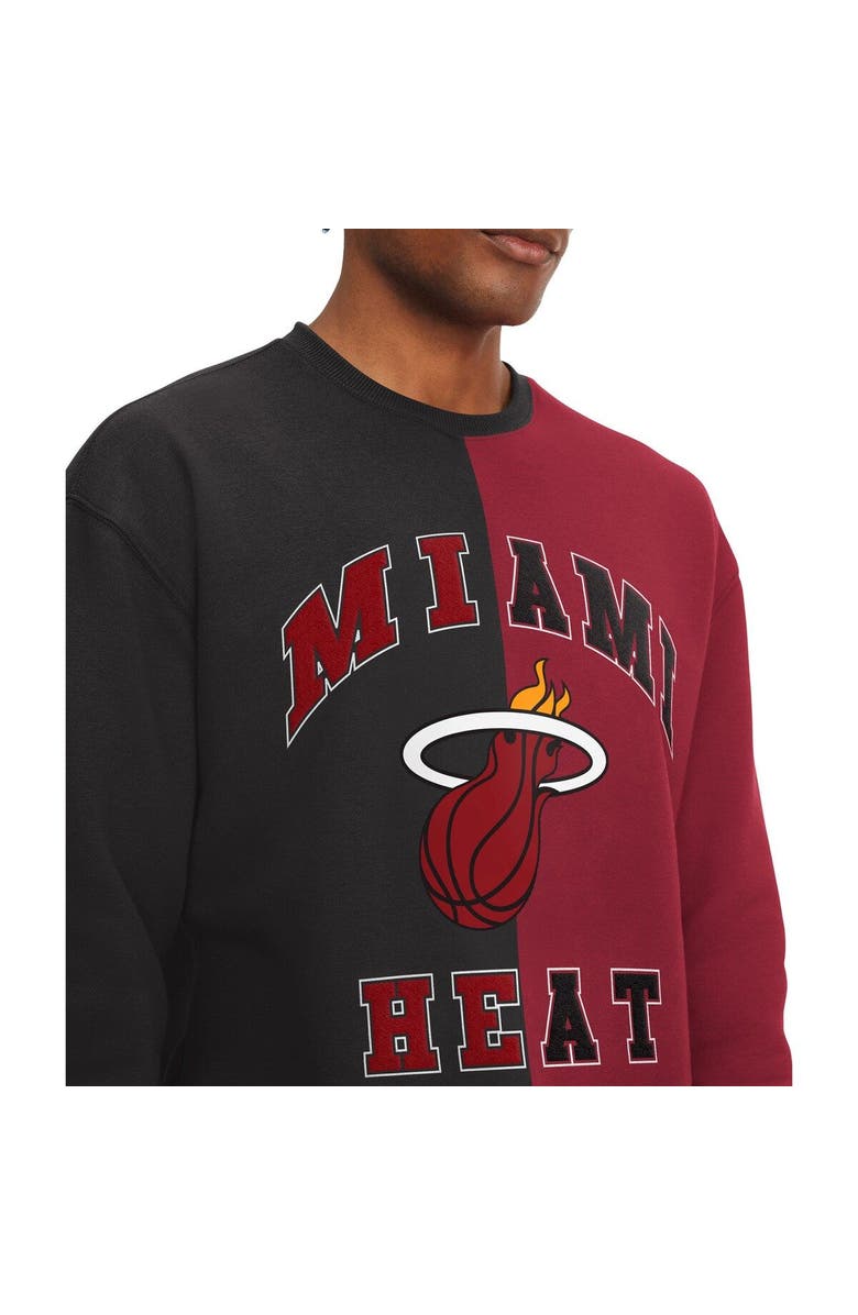 TOMMY JEANS Men's Tommy Jeans Black/Red Miami Heat Keith Split Pullover Sweatshirt, Alternate, color, Black