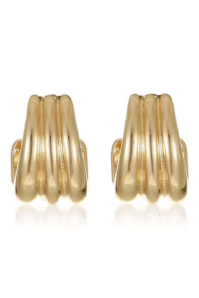 Pipe Hoop Earrings, Alternate, color, GOLD