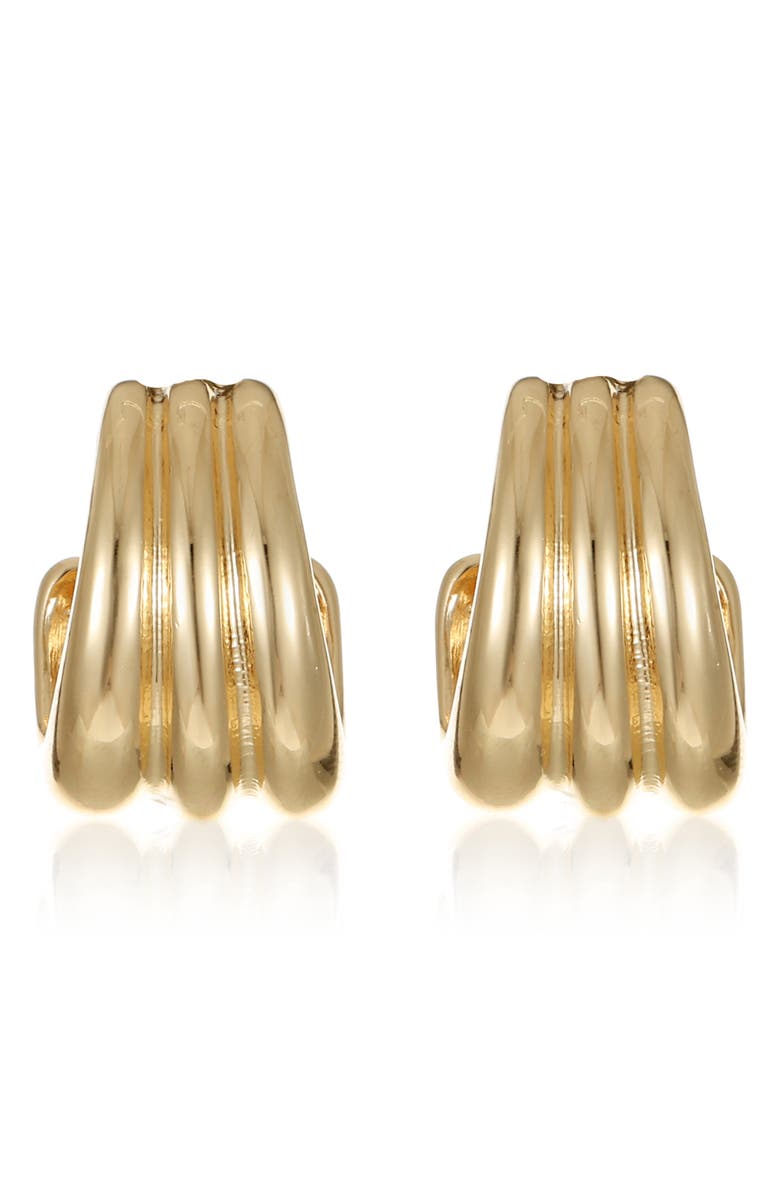 Ettika Pipe Hoop Earrings, Alternate, color, Gold