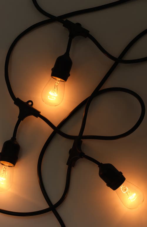 Brightech Plug-in Weatherproof Incandescent Glow Heavy Duty Outdoor String Lights - Glass Bulbs In 48 Ft 15 Bulbs | Warm White