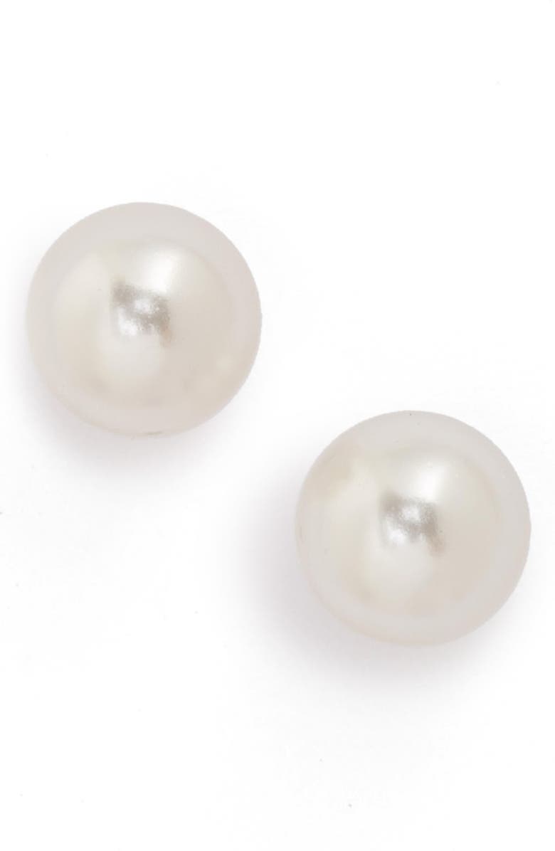 Nadri Imitation Pearl Stud Earrings, Main, color, 
