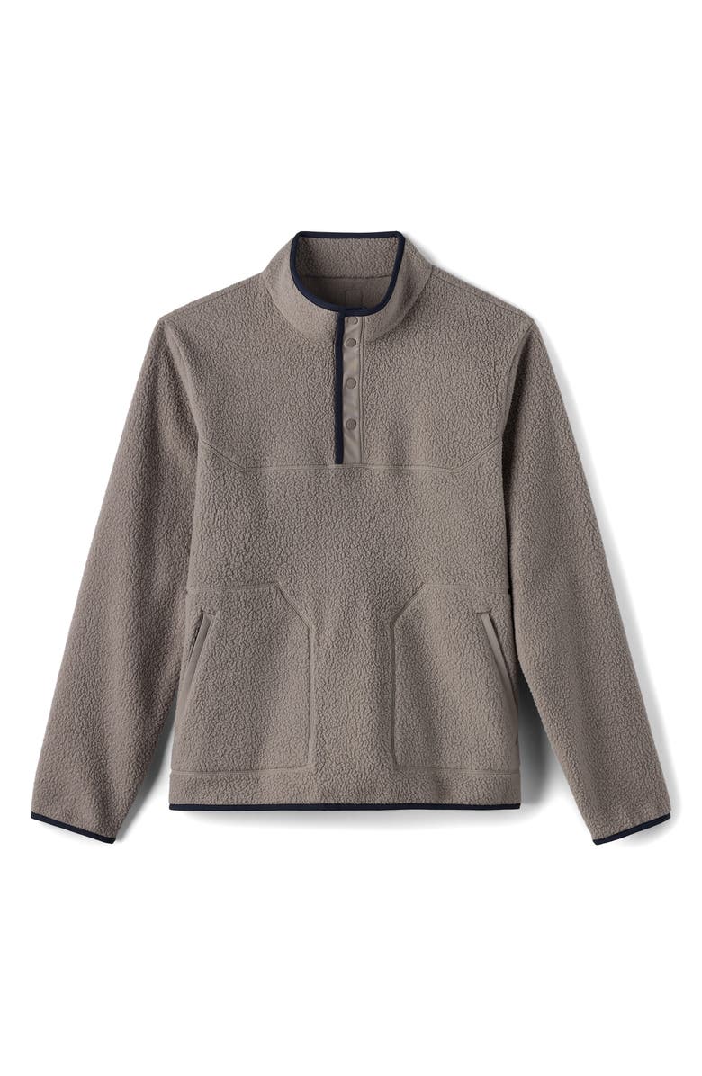 Rhone Fairbanks Fleece Quarter Snap Pullover, Alternate, color, Foggy Taupe