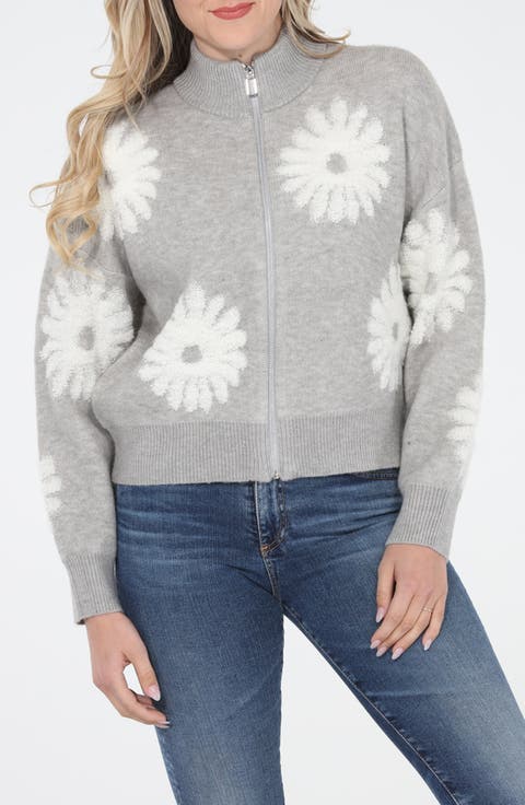 Flower Pop Zip Cardigan
