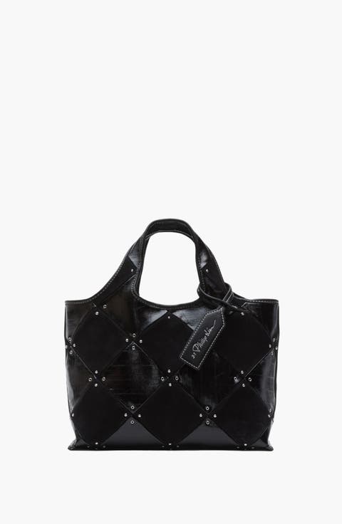 Studded Patchwork Mini Market Tote
