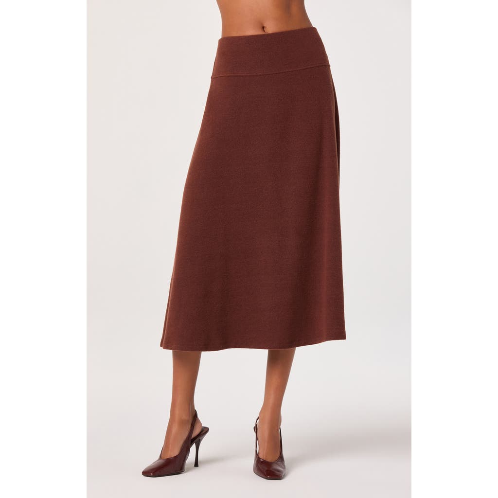 Astr The Label Knit Midi Skirt In Brown