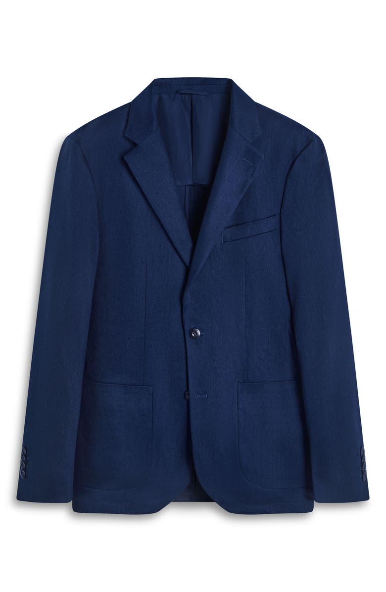 Bugatchi Stretch Linen & Cotton Blend Blazer, Alternate, color, Navy