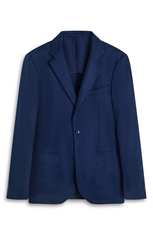 Bugatchi Stretch Linen & Cotton Blend Blazer In Navy