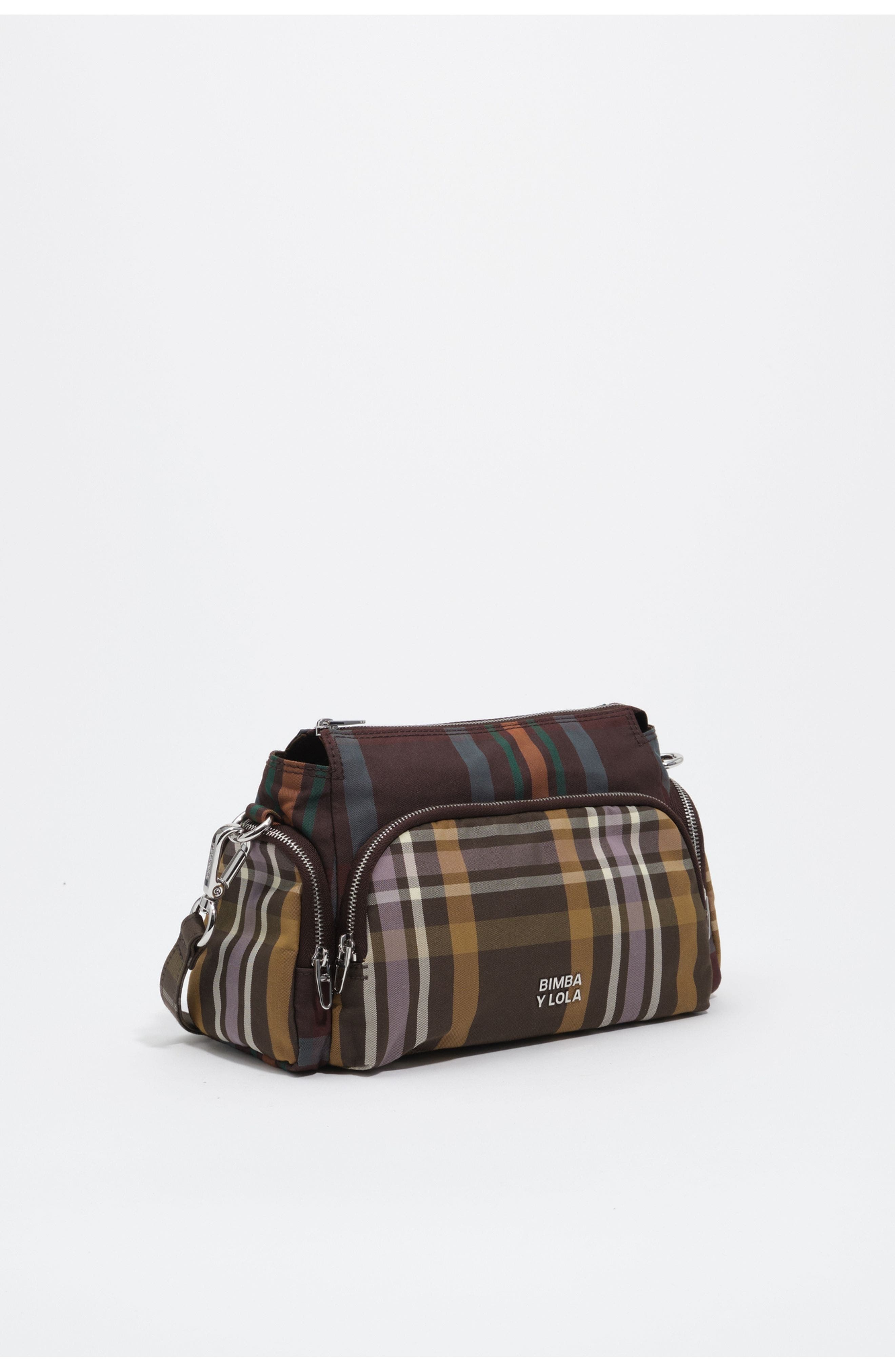 Small Tartan Pocket Bag, Main, color, TARTAN CHOCOLATE GREEN