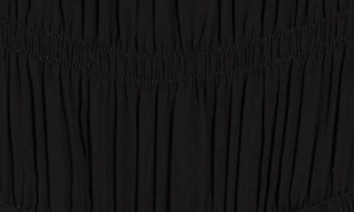 Max Studio Smocked Georgette Tank In Black