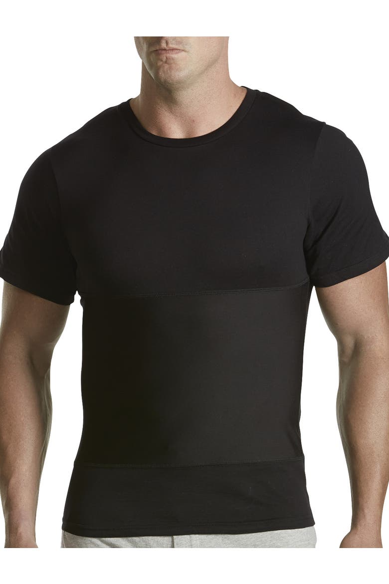 Shapewear Crewneck T-Shirt, Main, color, BLACK