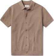 The Normal Brand Robles Jacquard Knit Short Sleeve Button-Up Shirt