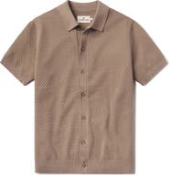 The Normal Brand Robles Jacquard Knit Short Sleeve Button-Up Shirt