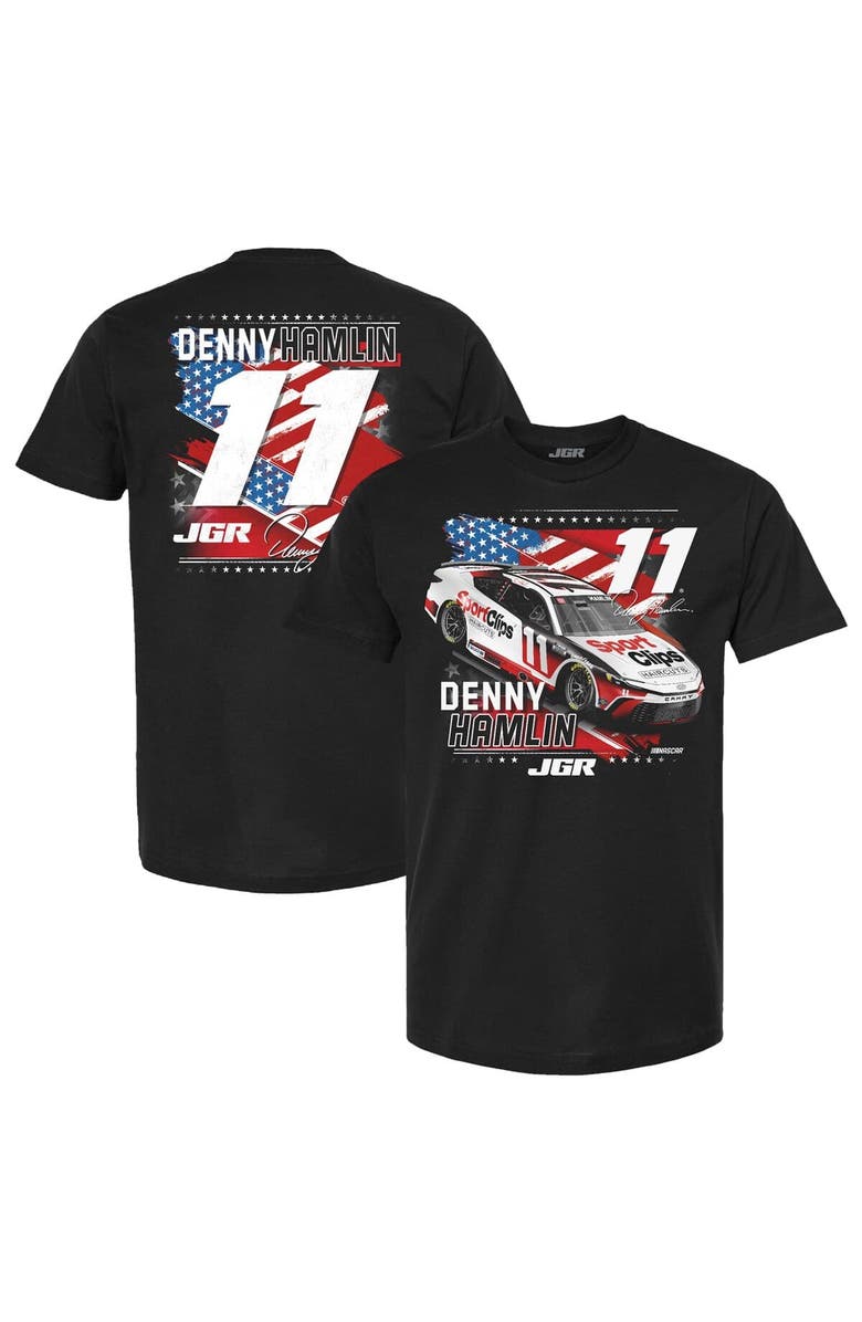 JOE GIBBS RACING TEAM COLLECTION Men's Joe Gibbs Racing Team Collection Black Denny Hamlin Patriotic Car T-Shirt, Main, color, Black