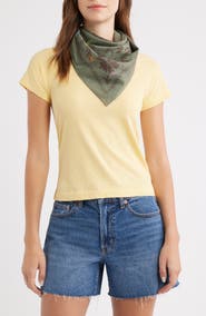 Treasure & Bond Floral Embroidered Square Bandana