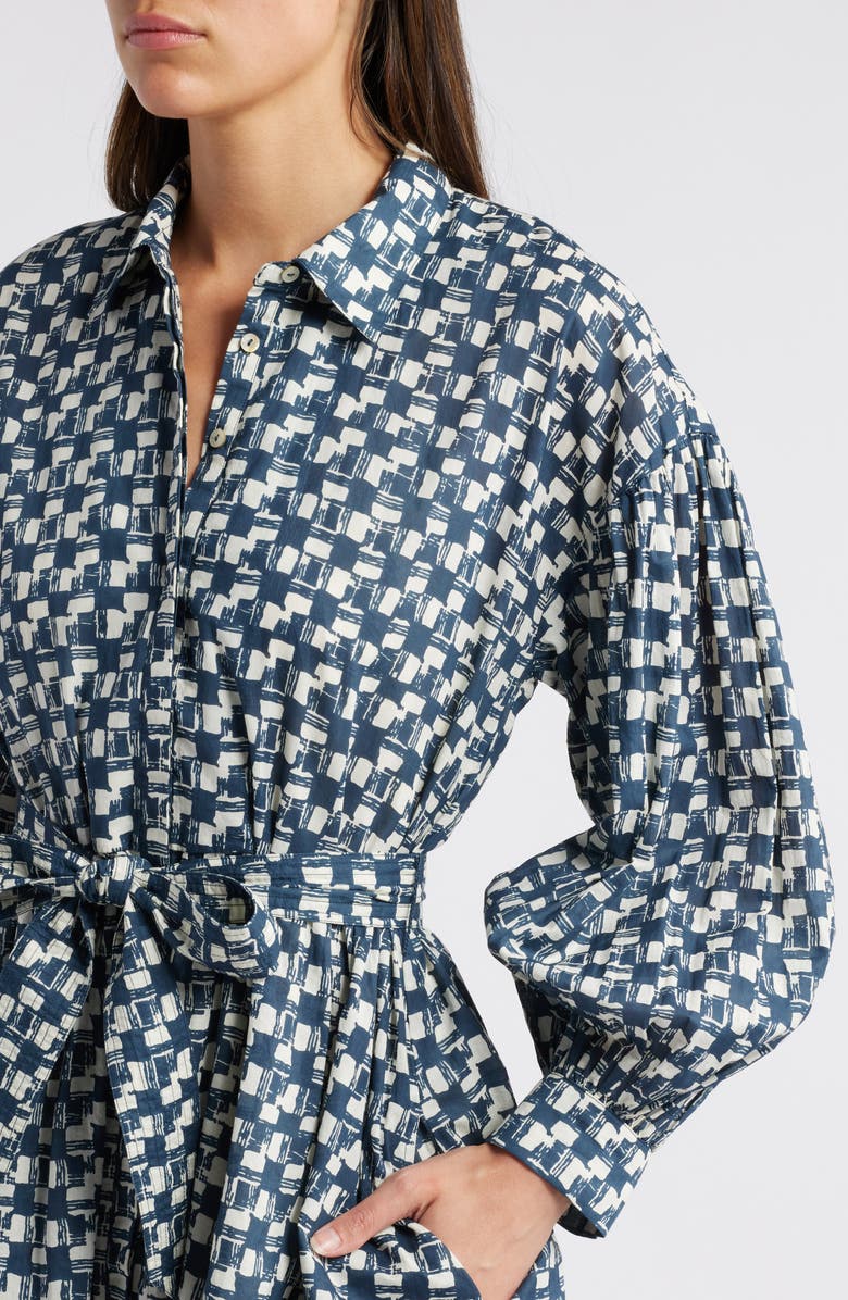 Cleobella Collette Long Sleeve Organic Cotton Mini Shirtdress, Alternate, color,