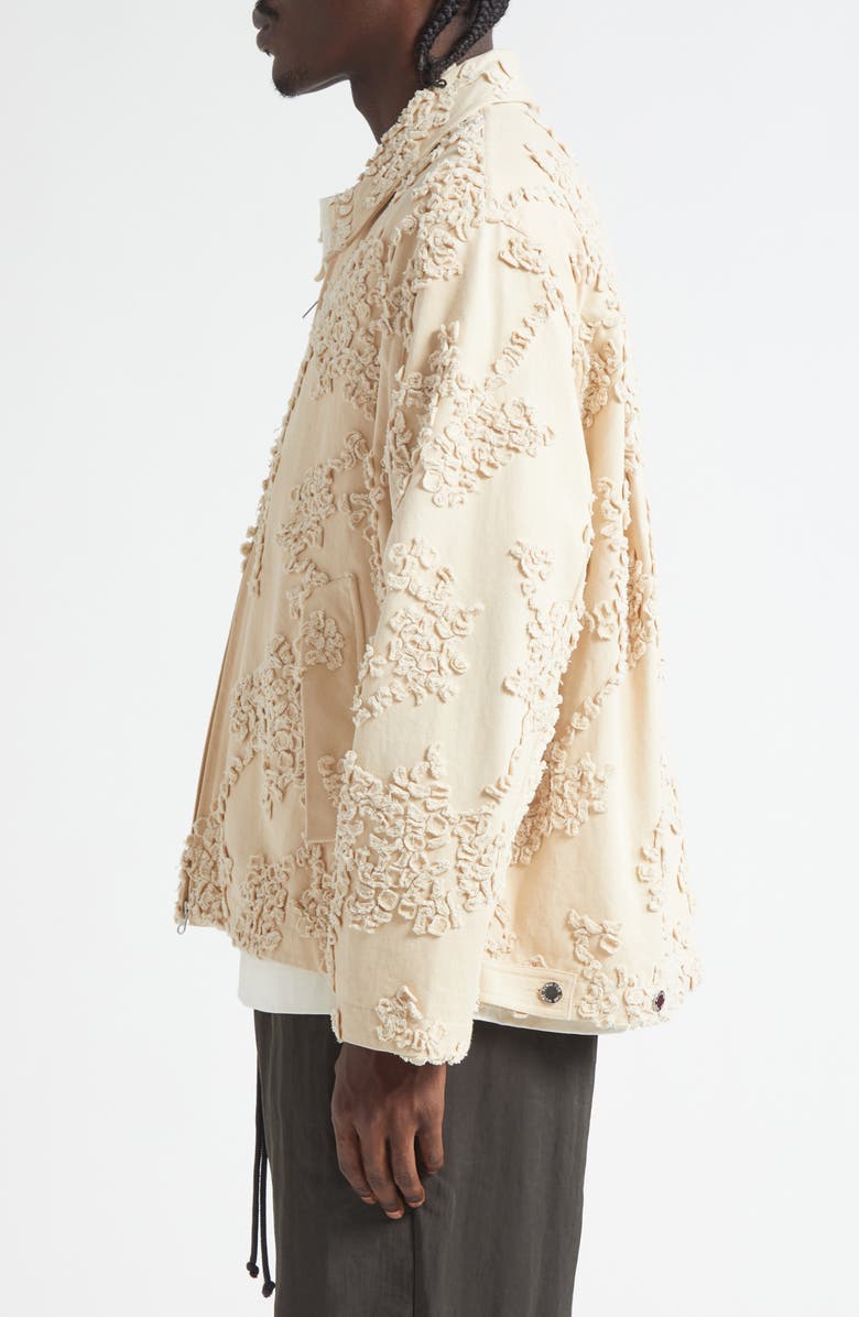 SONG FOR THE MUTE Tonal Appliqué Cotton Twill Jacket, Alternate, color, Sand
