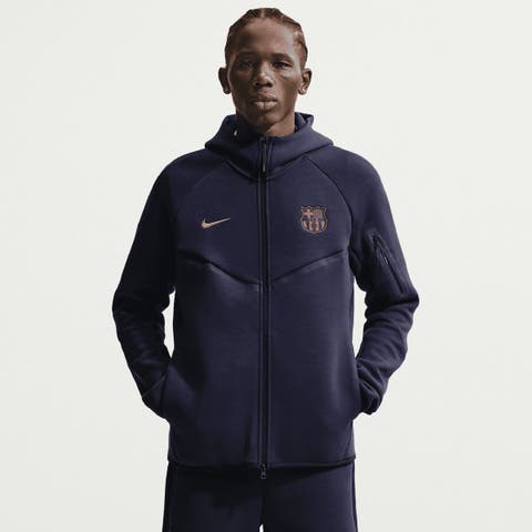 Men's Nike Navy Barcelona Tech Fleece Windrunner Raglan Full-Zip Hoodie