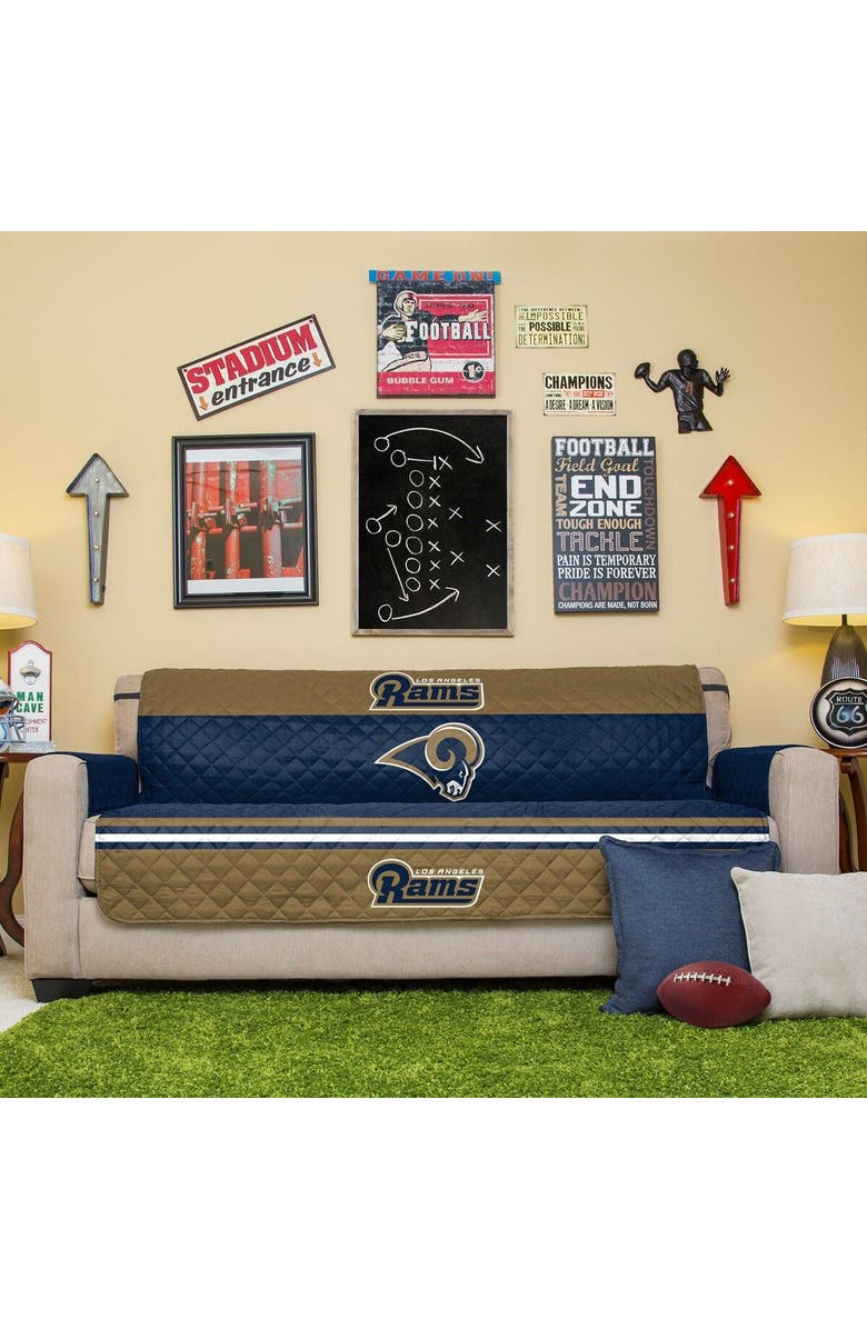 PEGASUS HOME FASHIONS Navy LA Rams Sofa Protector, Main, color, 