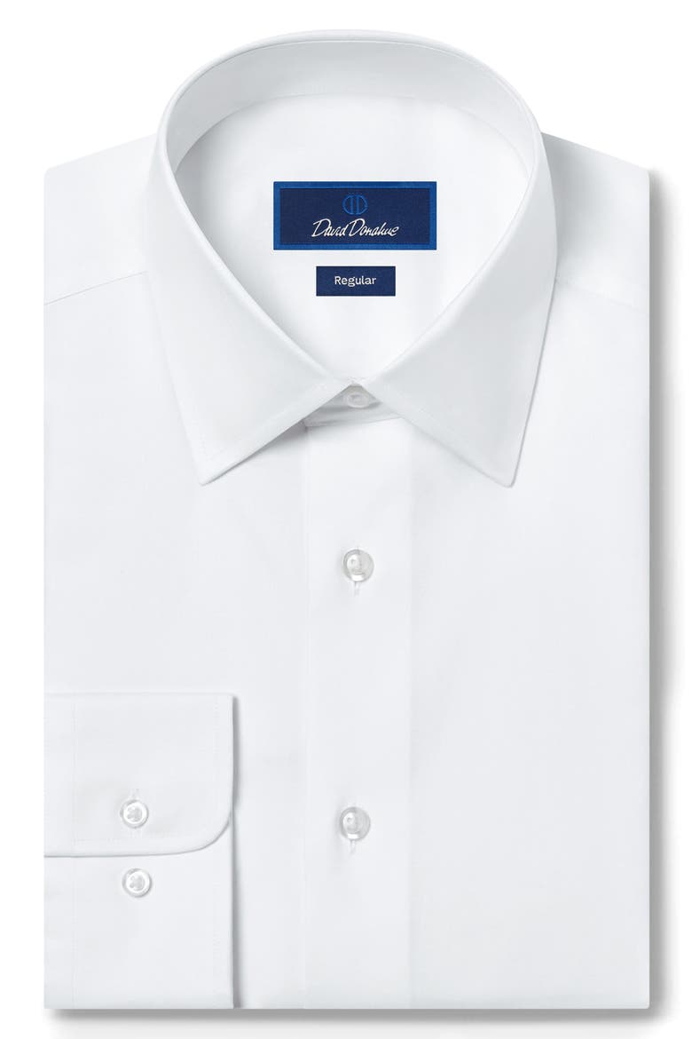 Regular Fit Superfine Twill Dress Shirt, Alternate, color, WHITE