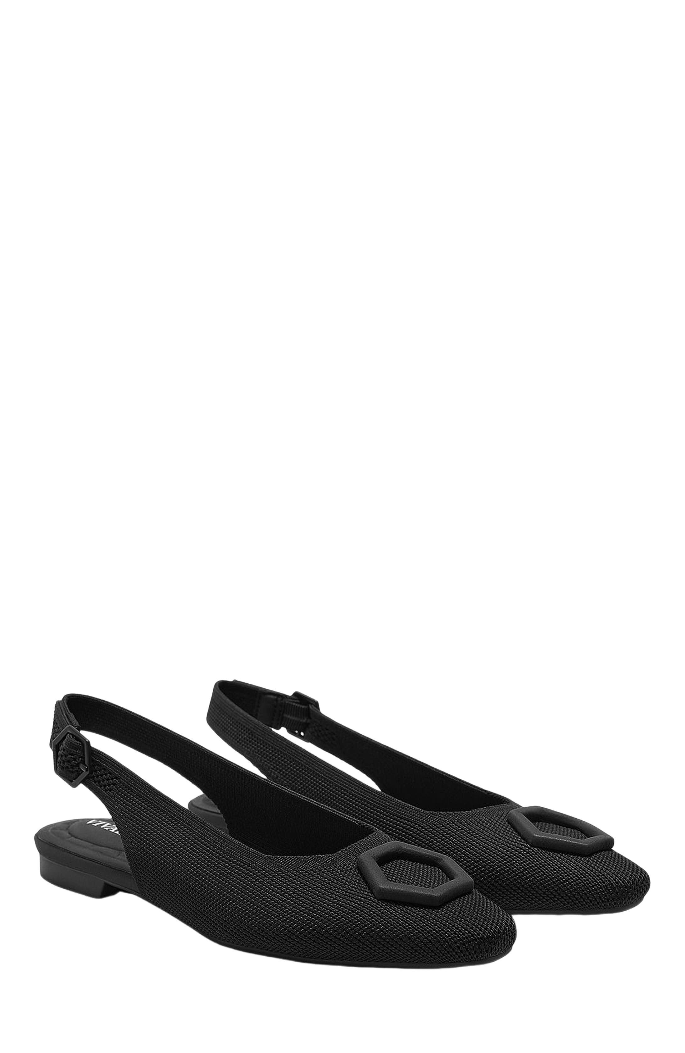 Mini Square-Toe Slingback Sandals, Main, color, Black