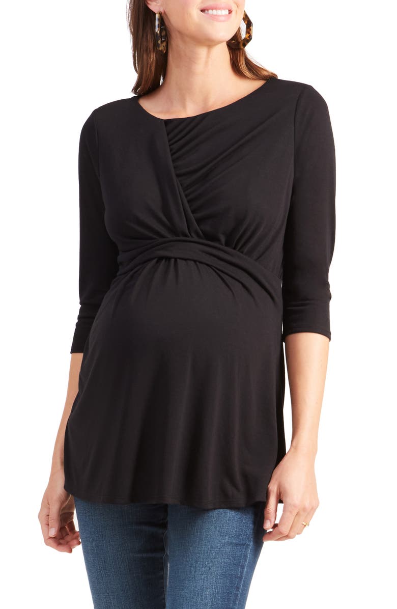 Ingrid & Isabel<sup>®</sup> Drape Front Maternity Top, Main, color, 