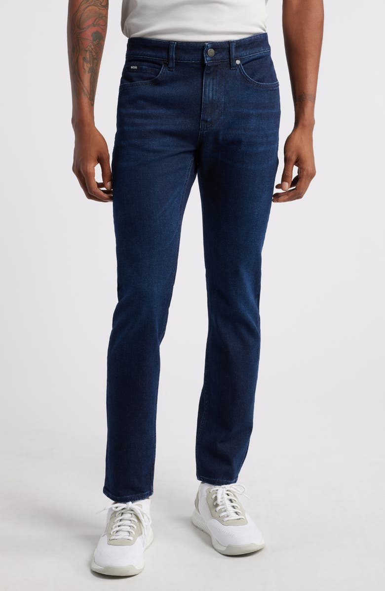 BOSS Delaware Slim Fit Jeans, Main, color, Nvy