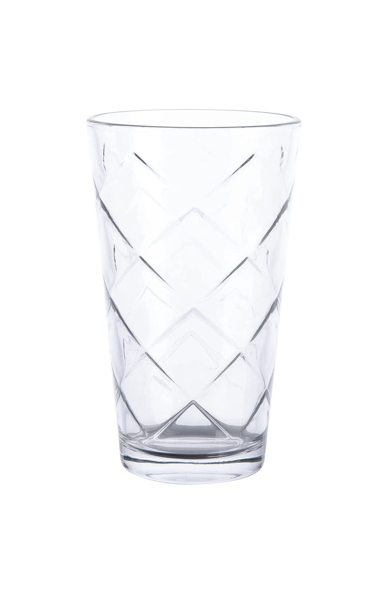 Gibson Home Lattice 4 Piece 16 Ounce Glass Tumbler Set, Alternate, color, Clear