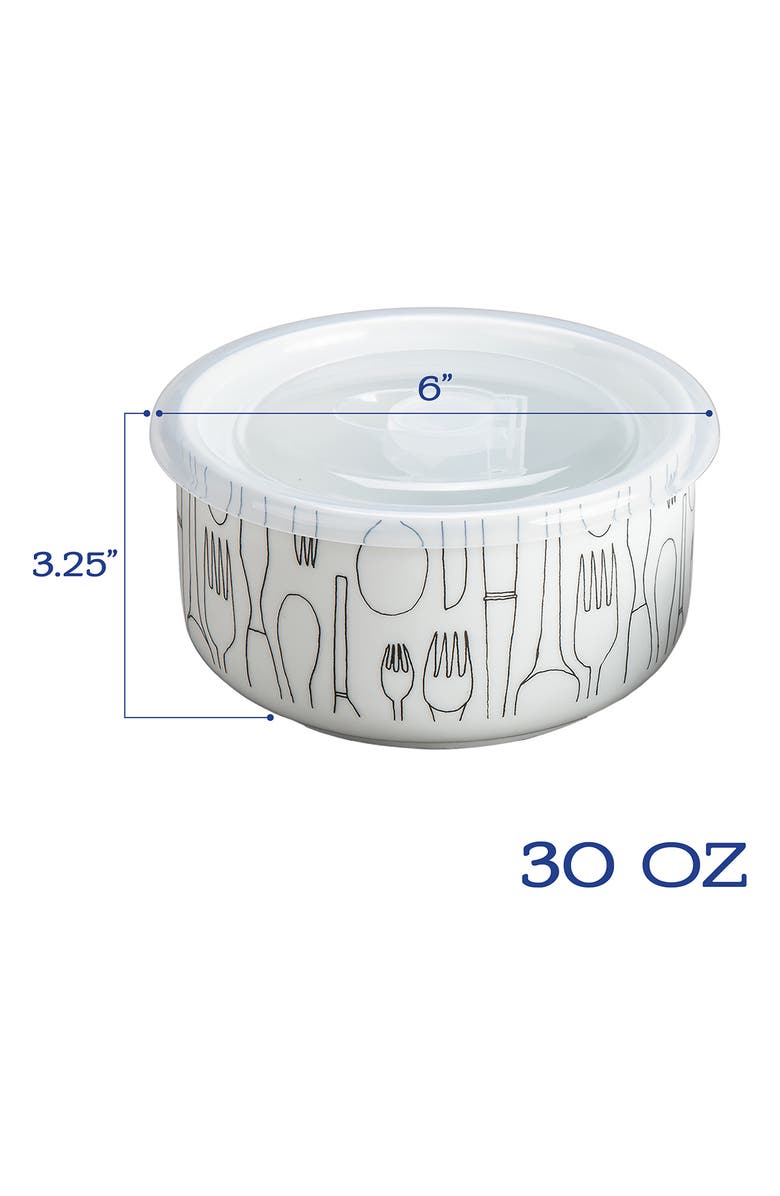 BIA Cordon Bleu Set of 4 Large Storage Bowl with Lid, Alternate, color, White