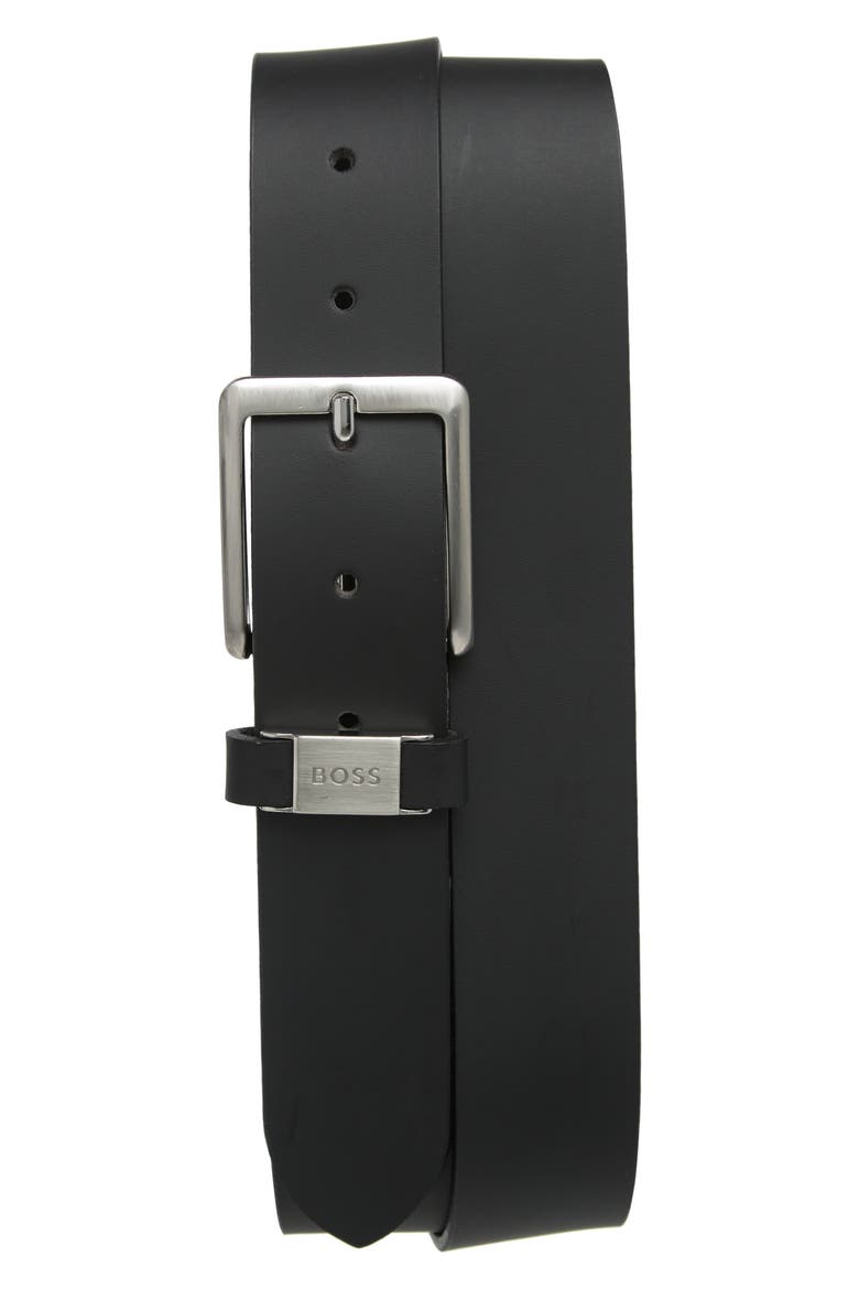 Uland Leather Belt, Main, color, BLK