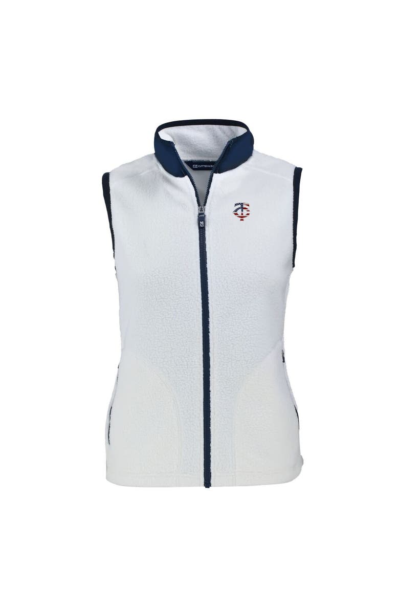 Cutter & Buck Women's Cutter & Buck  Oatmeal Minnesota Twins Cascade Eco Sherpa Fleece Full-Zip Vest, Alternate, color, 