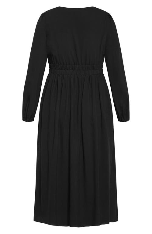 City Chic Keyla Long Sleeve Maxi Dress In Black