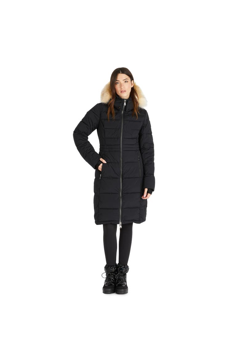 Jupiter Stretch Long Quilted Puffer, Main, color, Black