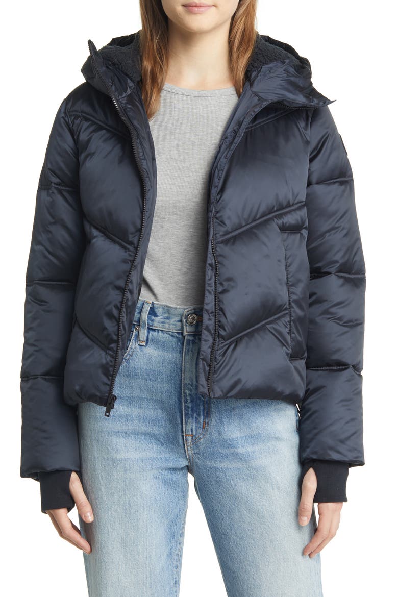 Ronney Water Resistant Crop Puffer Jacket, Main, color, TAR
